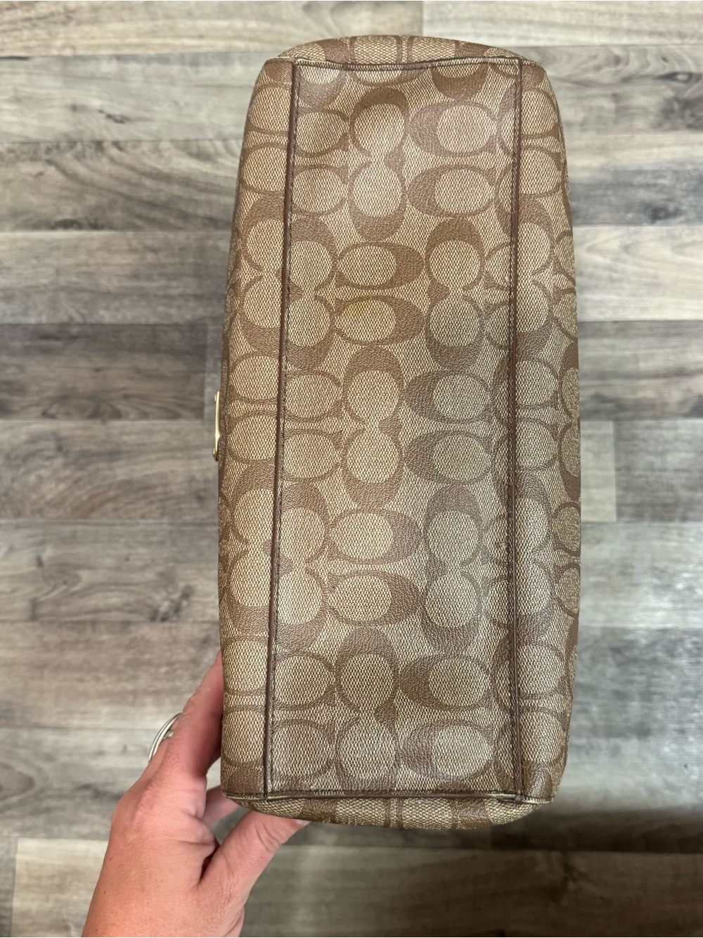 Coach Signature C Embossed Leather Hobo Shoulder Bag - Picture 8 of 9
